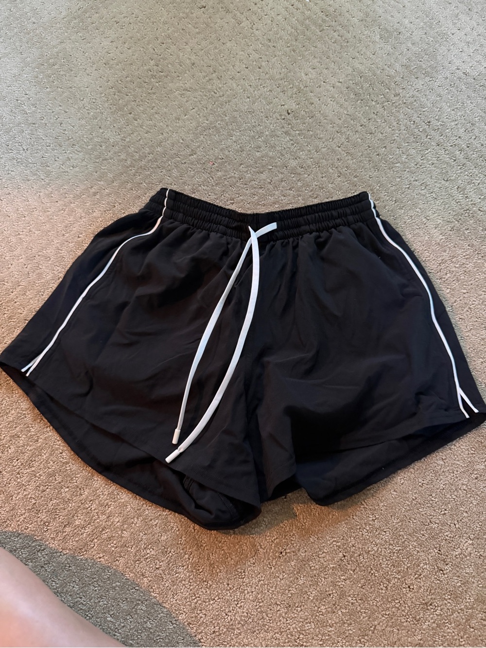 lululemon athletica Black Athletic Shorts with White Trim